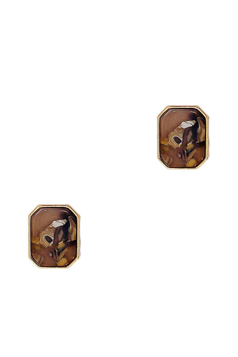 Fashion Square Marble Earring