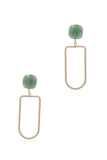 Natural Stone Metal Drop Earring