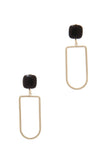 Natural Stone Metal Drop Earring