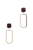 Natural Stone Metal Drop Earring