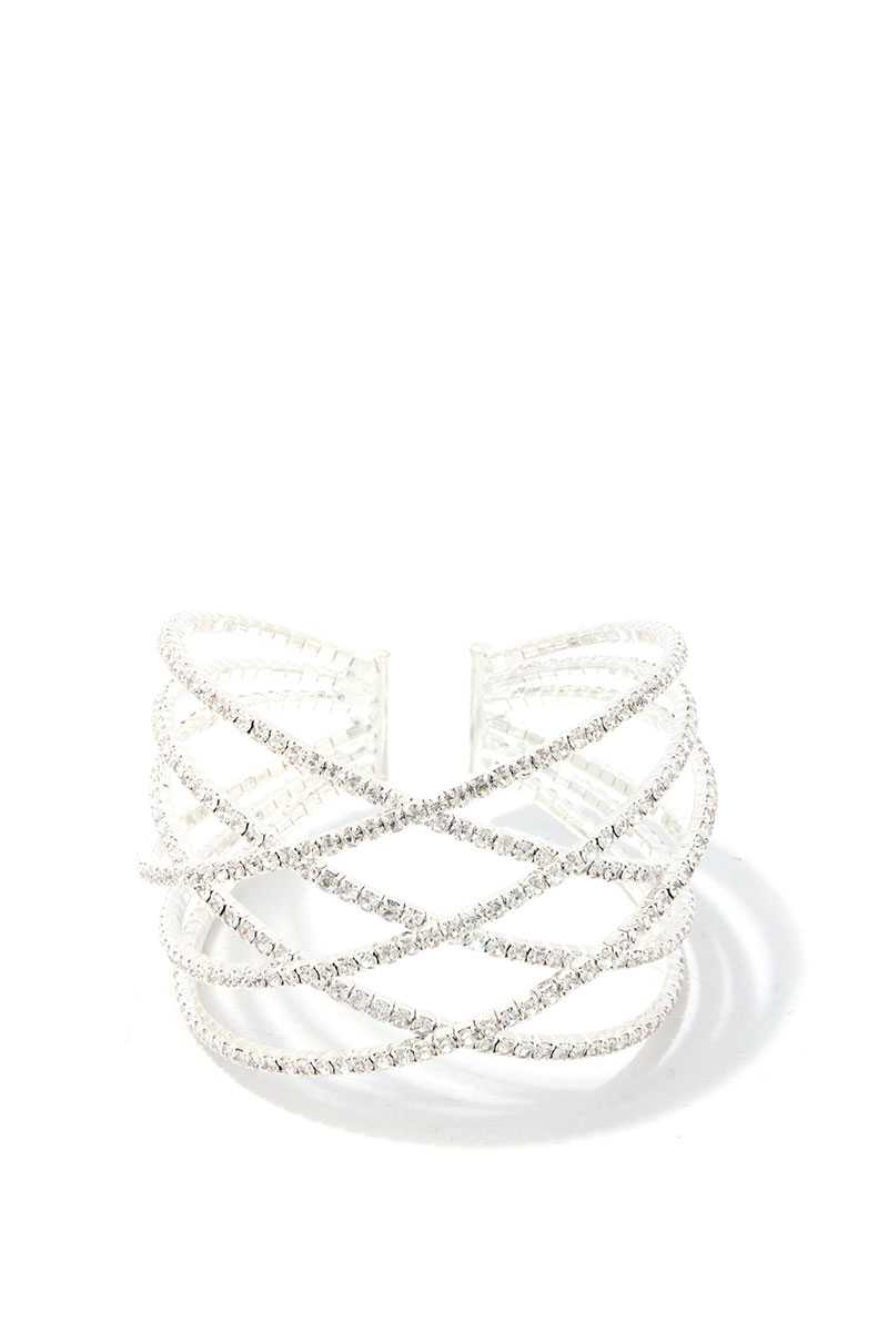 Criss Cross Rhinestone Bracelet