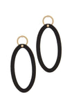 Oval Shape Circle Post Drop Earring