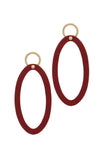 Oval Shape Circle Post Drop Earring