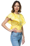 Embroidered Ruffle Sleeve Top