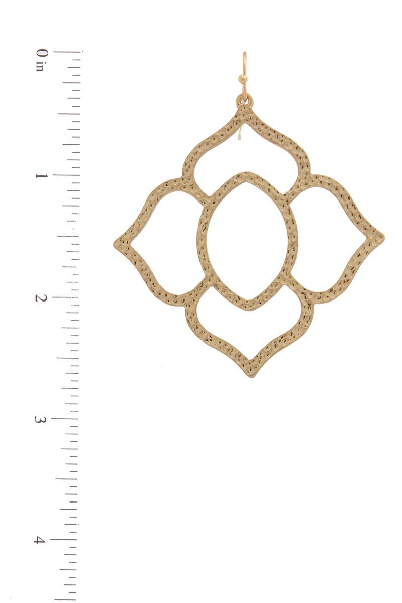 Hammered Pointed Moroccan Shape Drop Earring