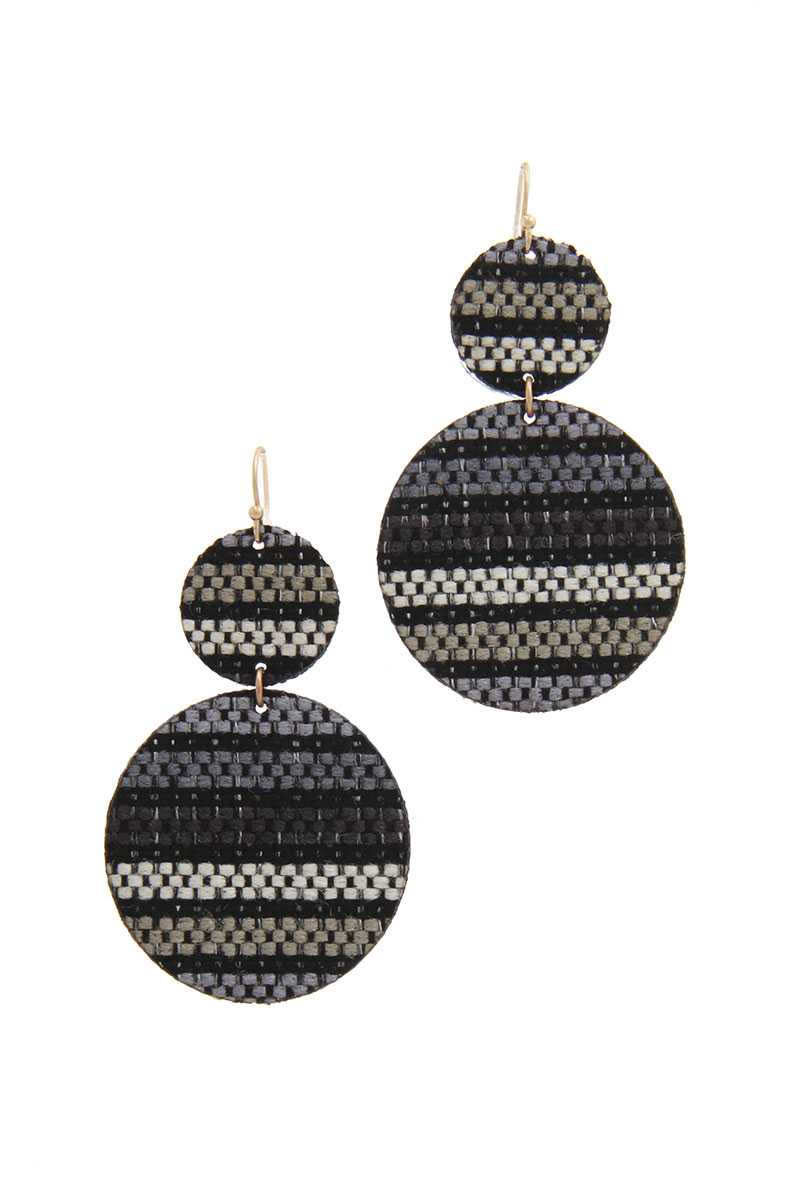 Double Circle Fabric Drop Earring