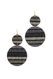 Double Circle Fabric Drop Earring