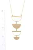 Two Tone Half Circle Pendant Necklace