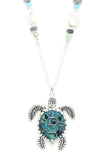 Turtle Pendant Beaded Necklace