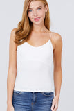 Double V-neck 2 Ply Rib Knit Cami Top