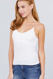 Double V-neck 2 Ply Rib Knit Cami Top
