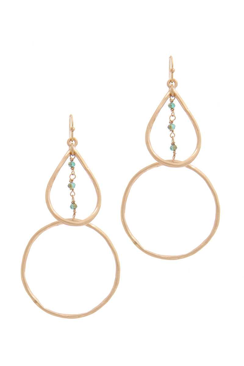Teardrop Shape Circle Drop Earring