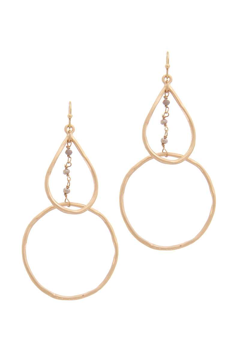 Teardrop Shape Circle Drop Earring