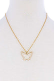 Stylish Cute Butterfly Out Line Necklace And Earring Set