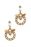 Stylish Trendy Bee And Circle Earring