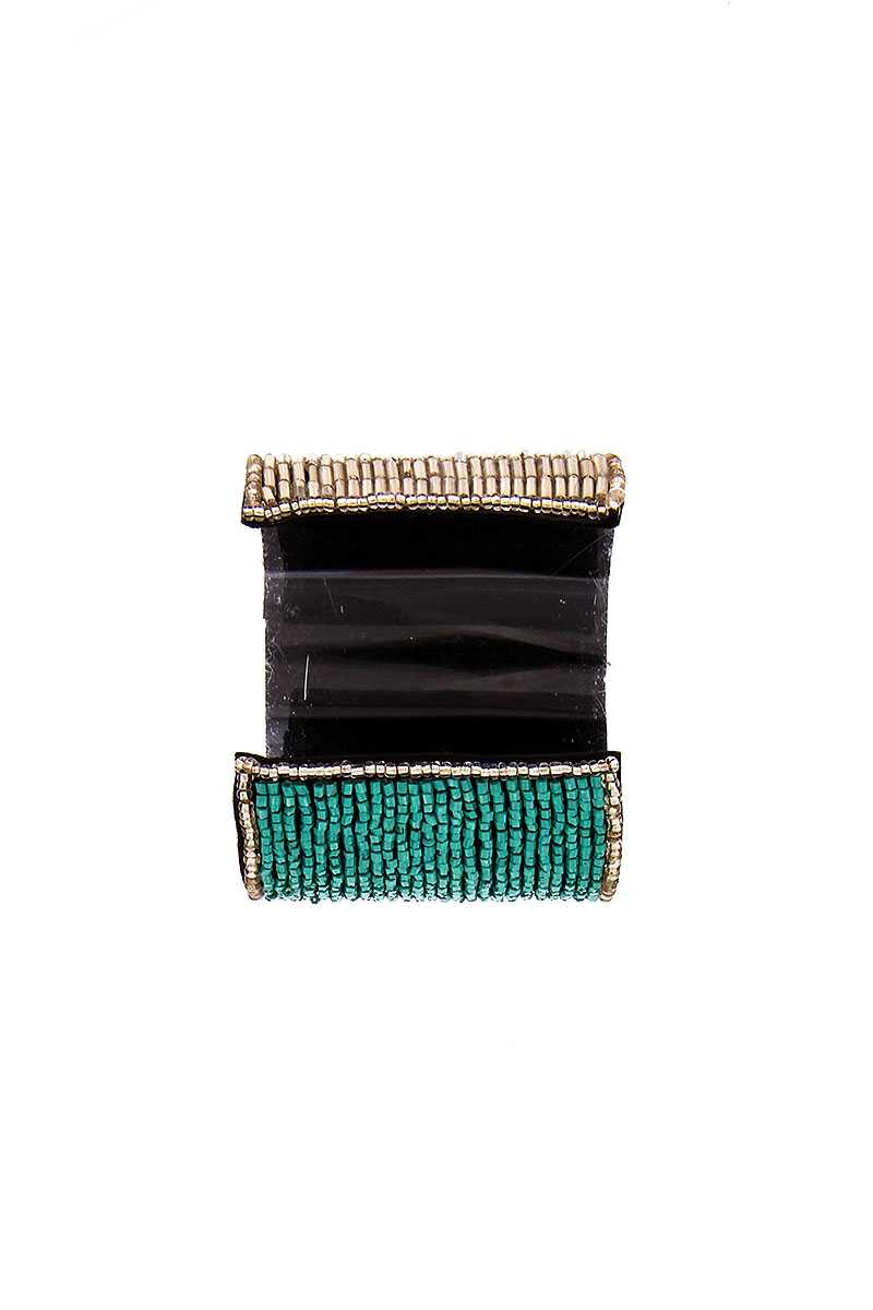 Multi Beaded Thick Bangle Bracelet