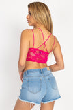 Embroidered Lace Bustier Crop Top