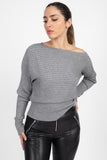 One Shoulder Ribbed Sweater
