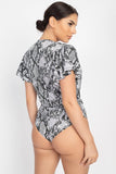 Snakeskin Butterfly Sleeve Bodysuit