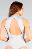 Mock Neck Sleeveless Keyhole Back Bodysuit