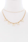 2 Layered Metal Butterfly Charm Necklace