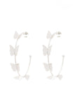 Butterfly Metal Open Hoop Earring