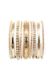 Multi Metal Bangle Rhinestone Mix Bracelet