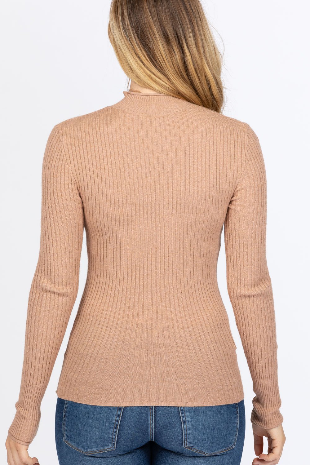 Mock Neck Viscose Sweater