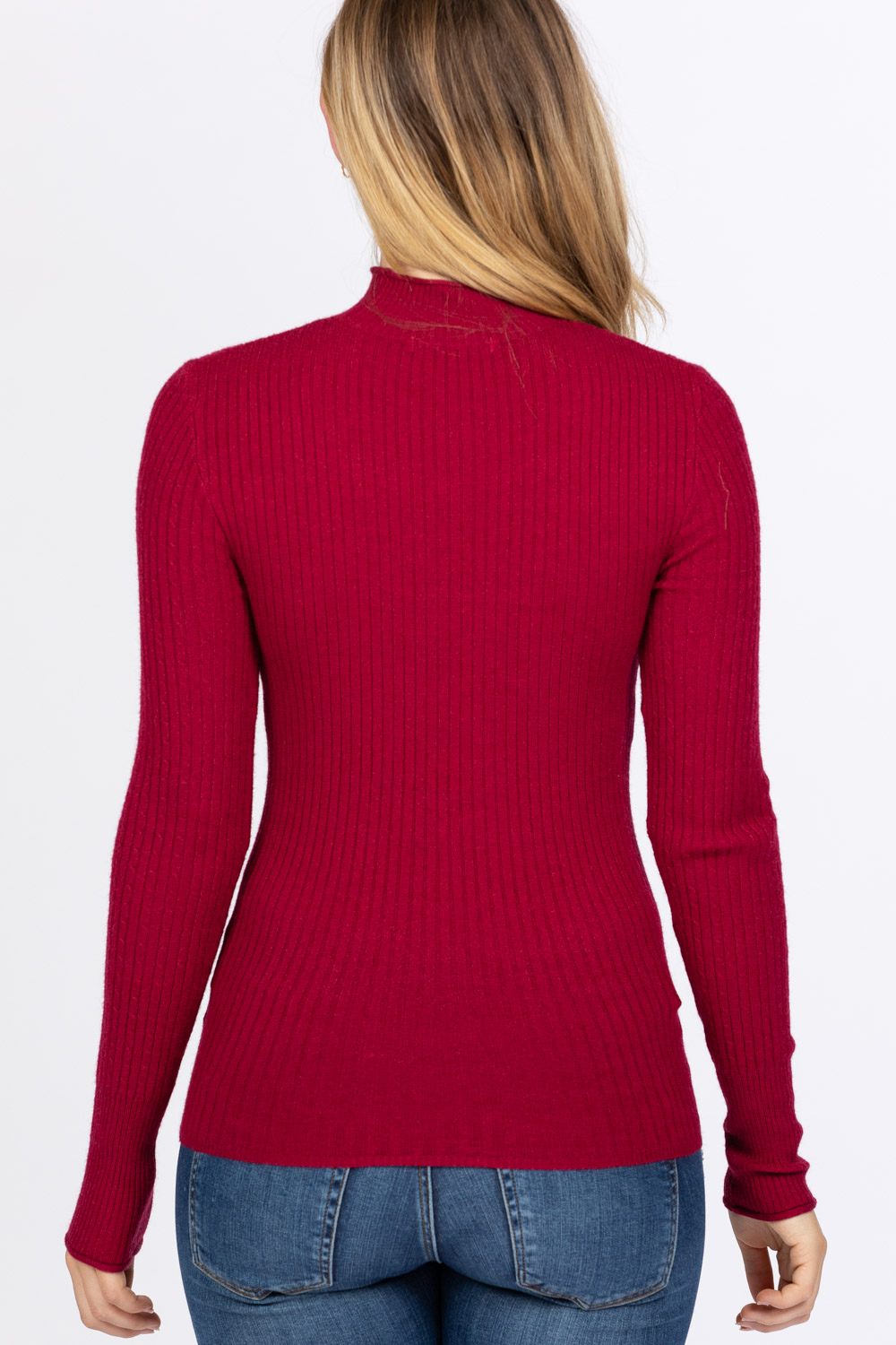 Mock Neck Viscose Sweater