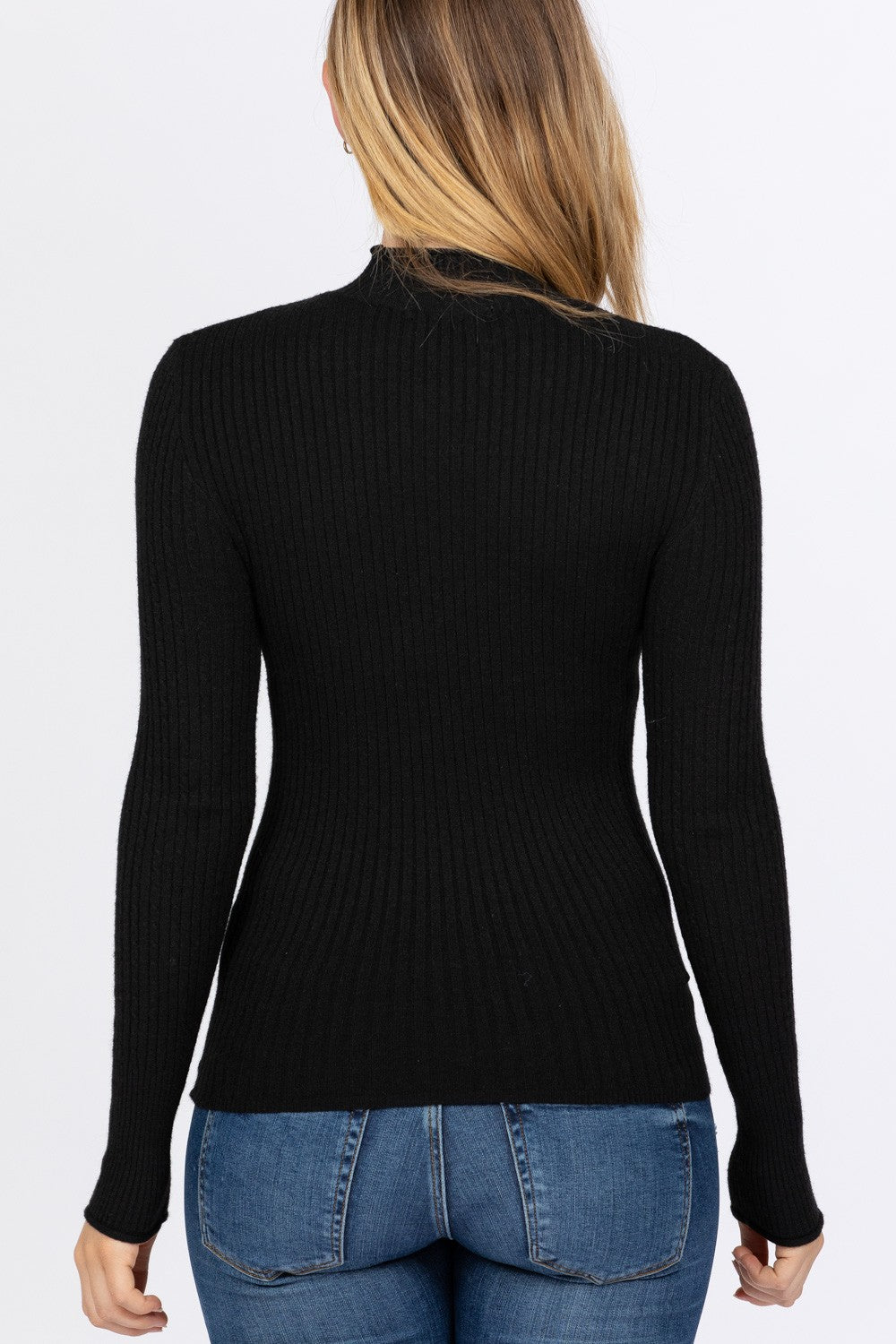 Mock Neck Viscose Sweater