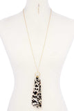 Animal Print Fabric Tassel Necklace