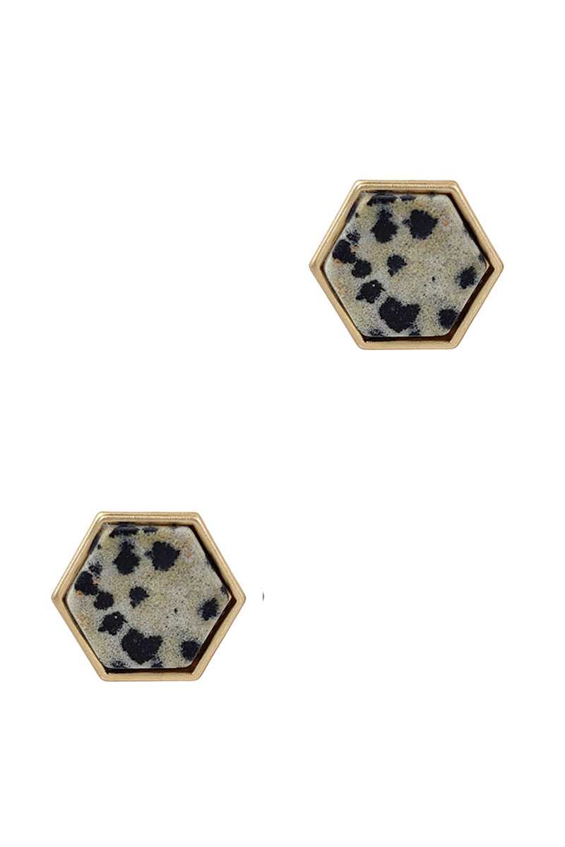 Natural Stone Stud Earring