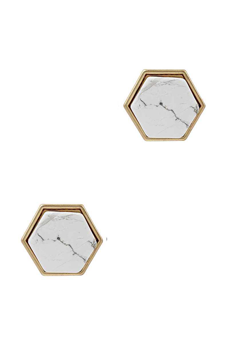 Natural Stone Stud Earring