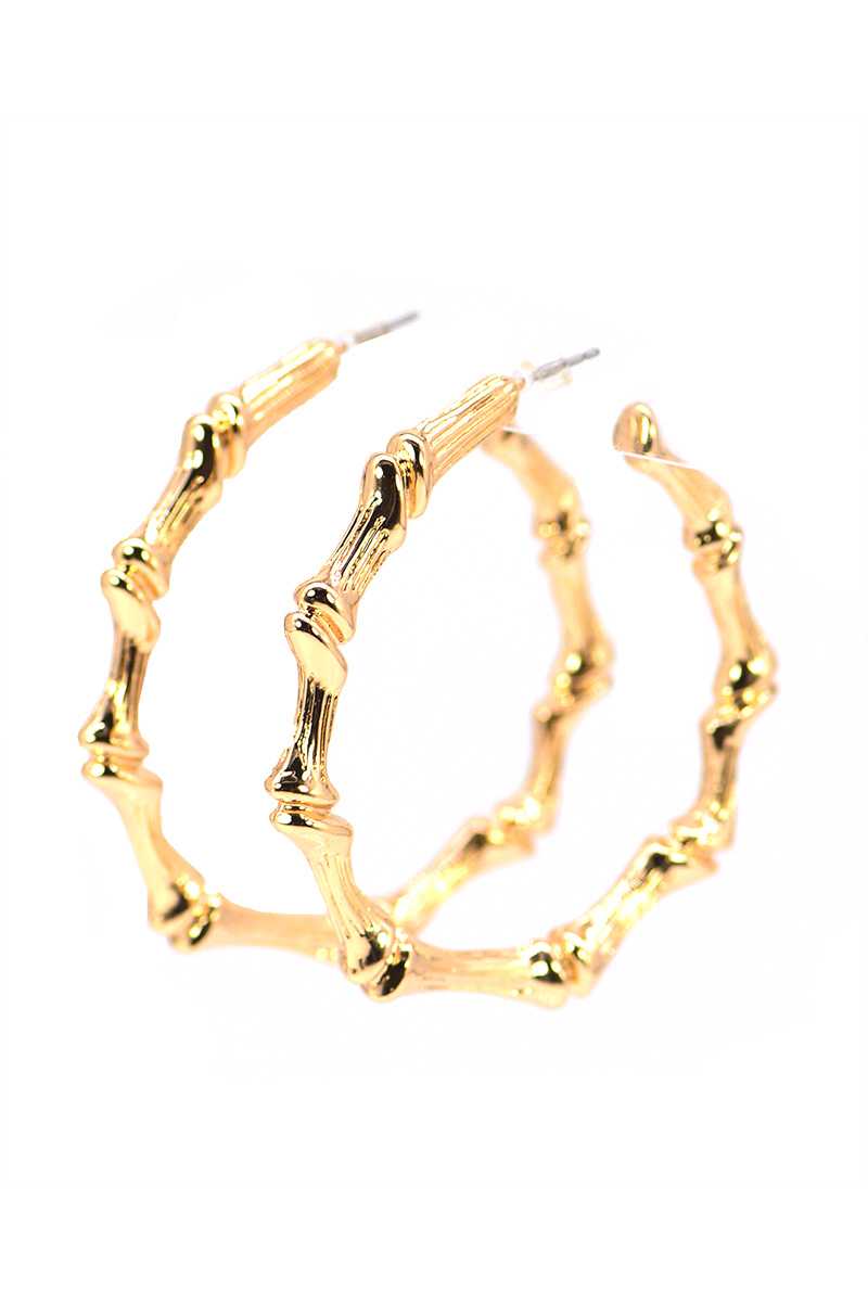 Metal Bamboo Hoop Earring
