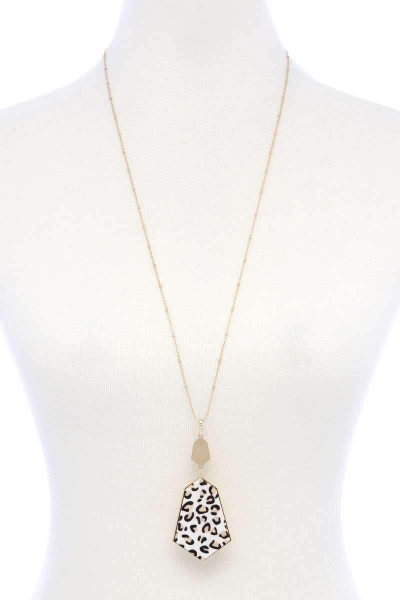 Faux Fur Animal Print Pendant Necklace