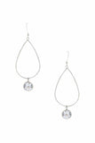 Metal Teardrop Stone Dangle Earring