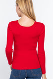 Long Slv V-neck Knotted Sweater