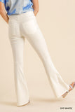 Elastic Waistband Flare Pants With Back Pockets