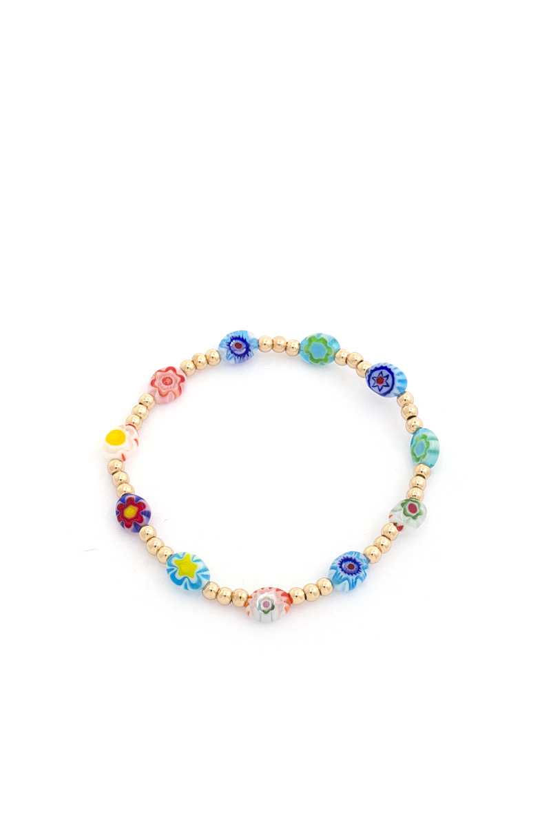 Flower Clay Bead Bracelet