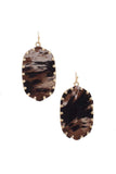 Faux Fur Stud Oval Earring