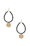 Seed Bead Teardrop Round Dangle Earring