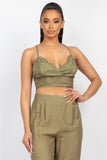 Crochet Laced Sweetheart Top & Pants Set