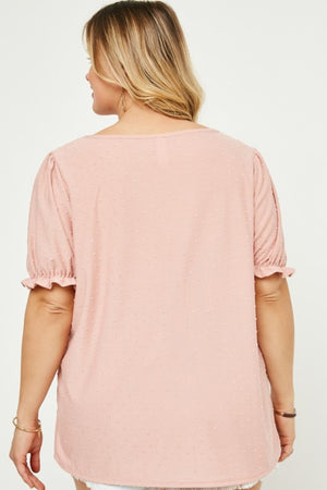 Square Neck Swiss Dot Knit Top