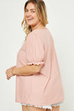 Square Neck Swiss Dot Knit Top