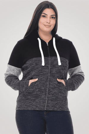 Plus Fleece Zip Up Hoodie