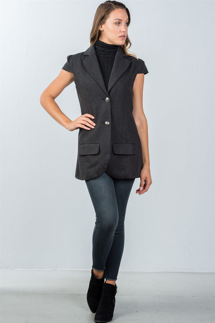 Ladies fashion cap sleeve jacket