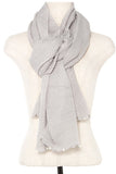 Pleated pearl and bead accent oblong scarf