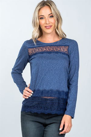 Boho lace-panel and hem top