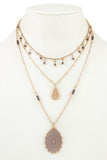 Multi row beaded filigree pendant necklace