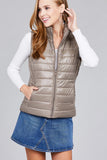 Ladies fashion plus size quilted padding vest